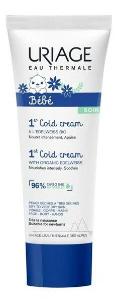 Uriage, Bebe Cold Cream Ультрапитательный защитный крем для детского лица и тела, 75 мл Uriage, Bebe Cold Cream Ультрапитательный защитный крем для детского лица и тела, 75 мл